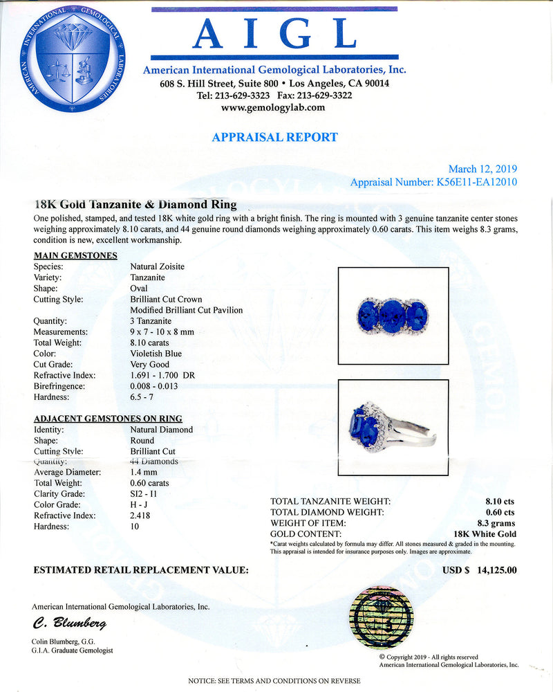 Bright Finish Tanzanite Ring