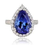 Bright Tanzanite Pear Shaped Ring