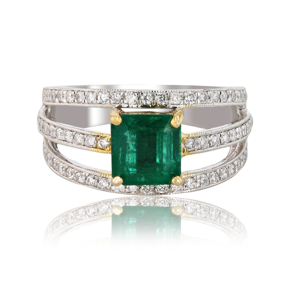 Emerald and Diamond Ring