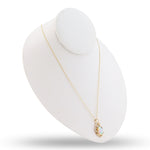 14K gold Opal and Diamond Pendant