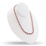 14K Gold Oval Cut Ruby Necklace