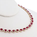 14K Gold Oval Cut Ruby Necklace