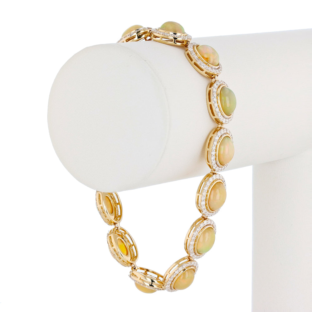 Gold Opal & Diamond Bracelet