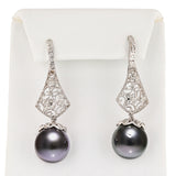 Tahitian Pearl & Diamond Earrings