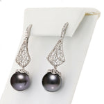 Tahitian Pearl & Diamond Earrings