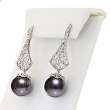 Tahitian Pearl & Diamond Earrings