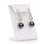 Tahitian Pearl & Diamond Earrings