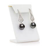 Tahitian Pearl & Diamond Earrings