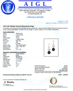 Tahitian Pearl & Diamond Earrings