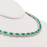14K Emerald & Diamond Necklace