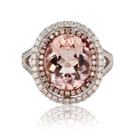 Plantimum Morganite & Diamond Ring