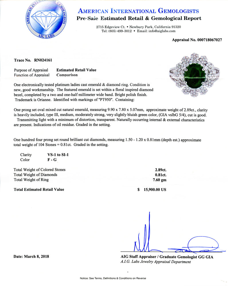 Elegant Emerald & Diamond Ring