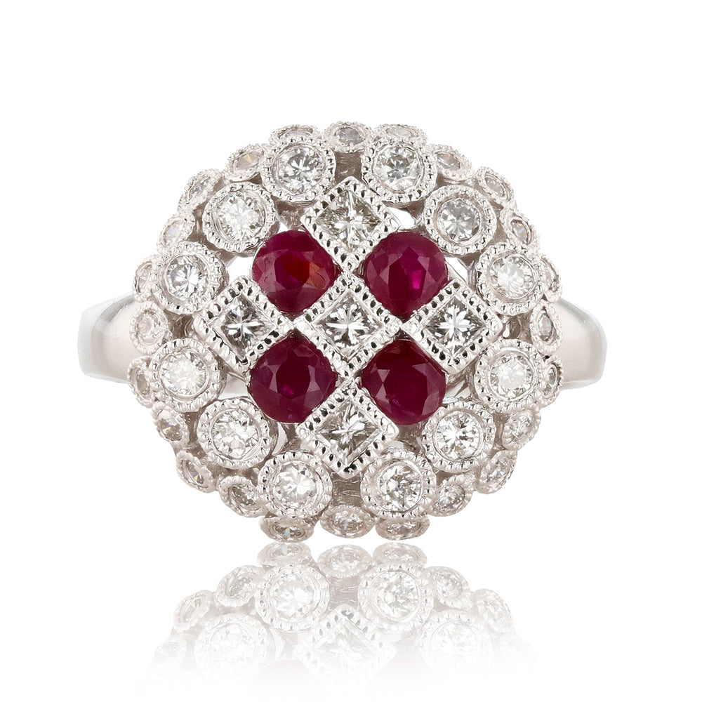 Platinum Ladies Custom Made Ruby Ring
