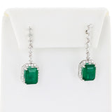 Platinum Emerald & Diamond Earrings