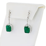 Platinum Emerald & Diamond Earrings