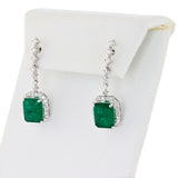 Platinum Emerald & Diamond Earrings