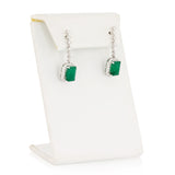 Platinum Emerald & Diamond Earrings