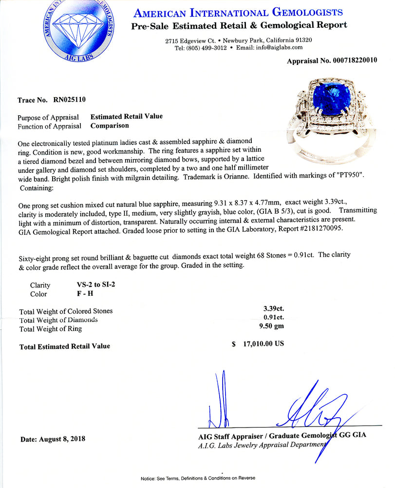 Sapphire & Diamond Ring