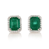 Platinum Emerald & Diamond Earrings