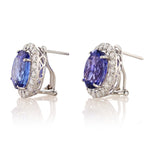 14K Gold Tanzanite & Diamond Earrings