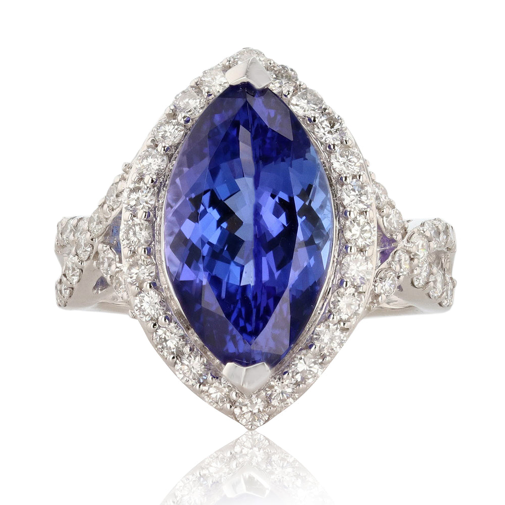 Natural Tanzanite & Diamond Ring