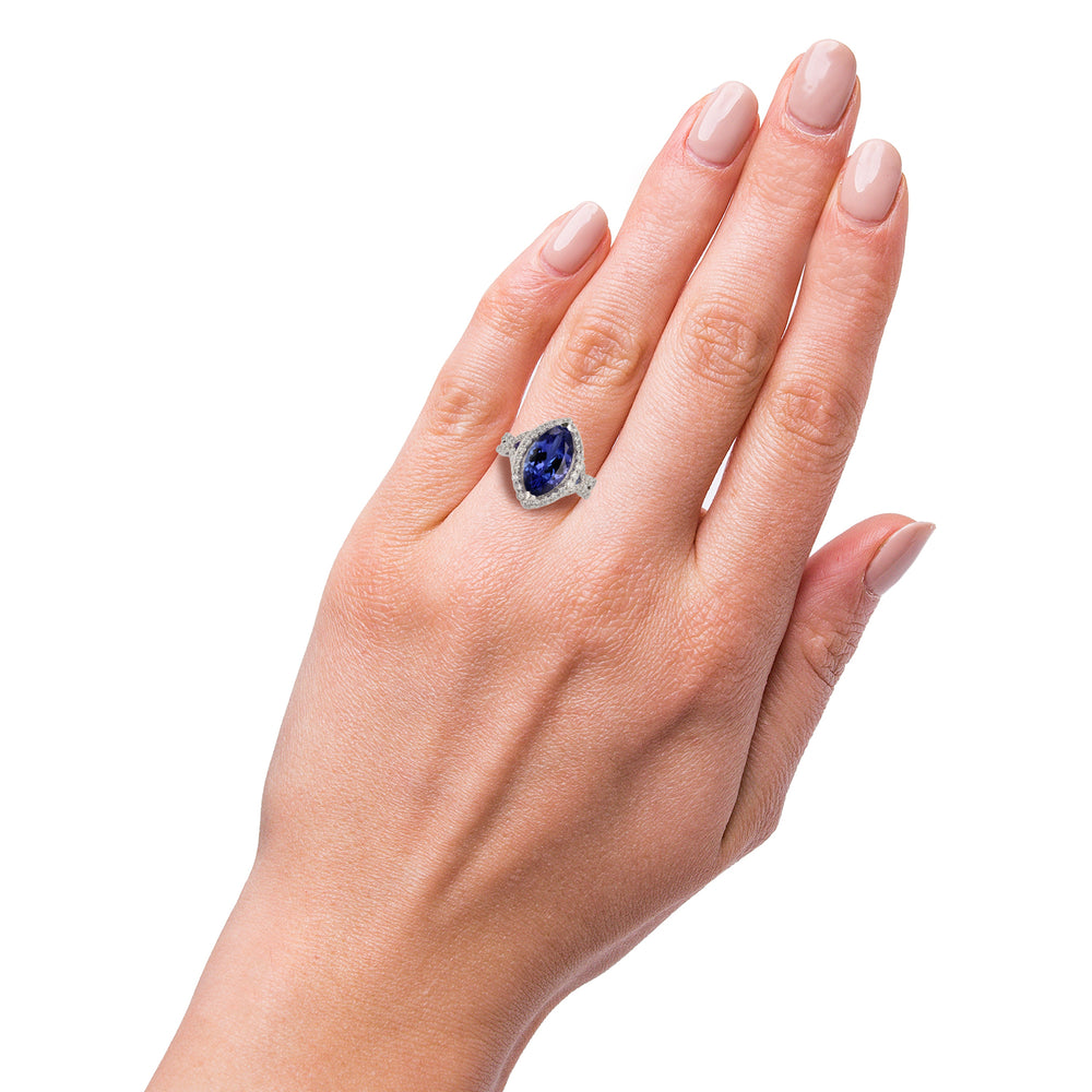 Natural Tanzanite & Diamond Ring