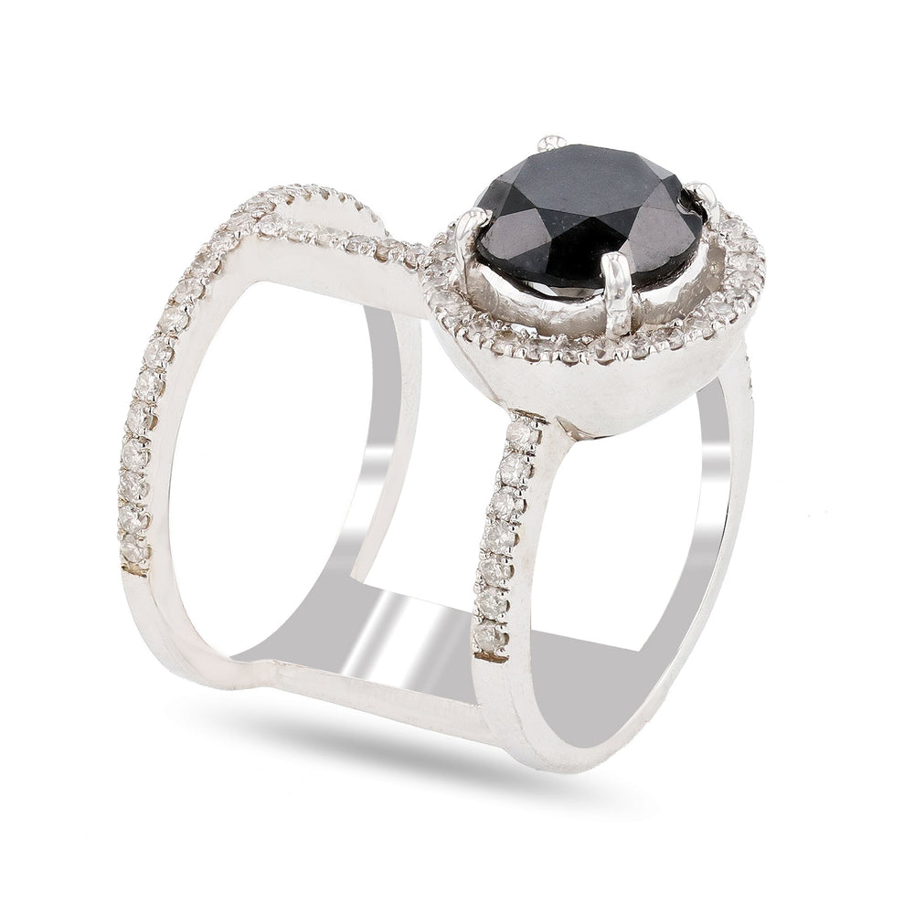 Fancy Black 14K Gold Diamond Ring
