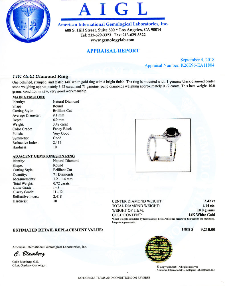 Fancy Black 14K Gold Diamond Ring