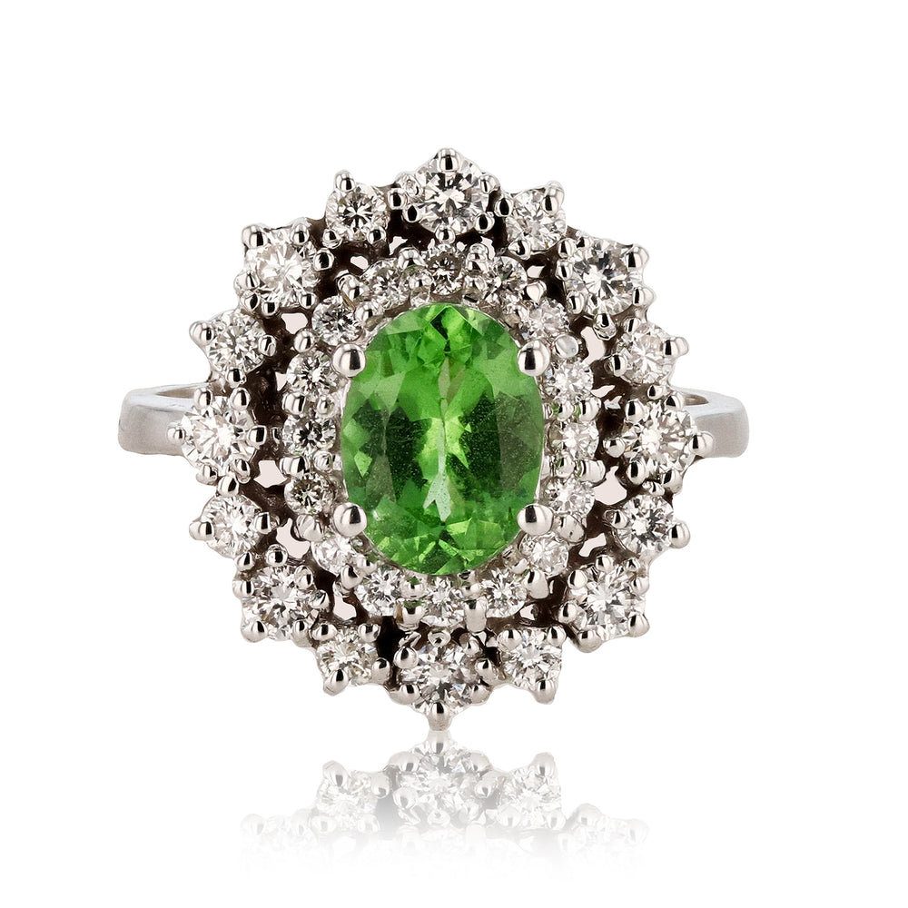 Tsavorite & Diamond Ring
