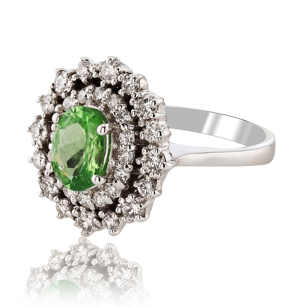 Tsavorite & Diamond Ring
