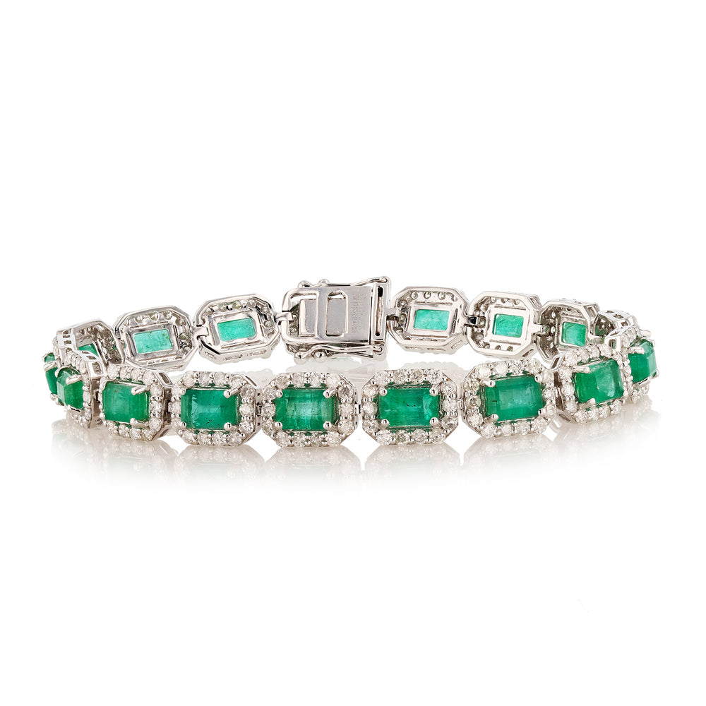 Gold Emerald & Diamond Bracelet