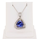 14K Gold Tanzanite & Diamond Pendant