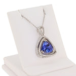 14K Gold Tanzanite & Diamond Pendant