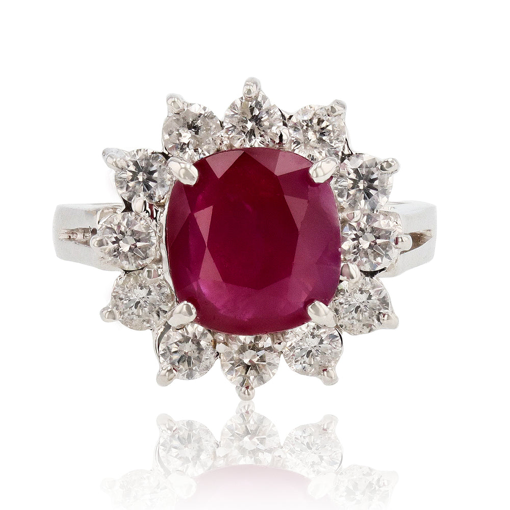 Brilliant Cut Ruby & Diamond Ring
