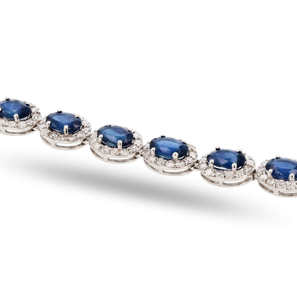 White Gold Sapphire & Diamond Necklace