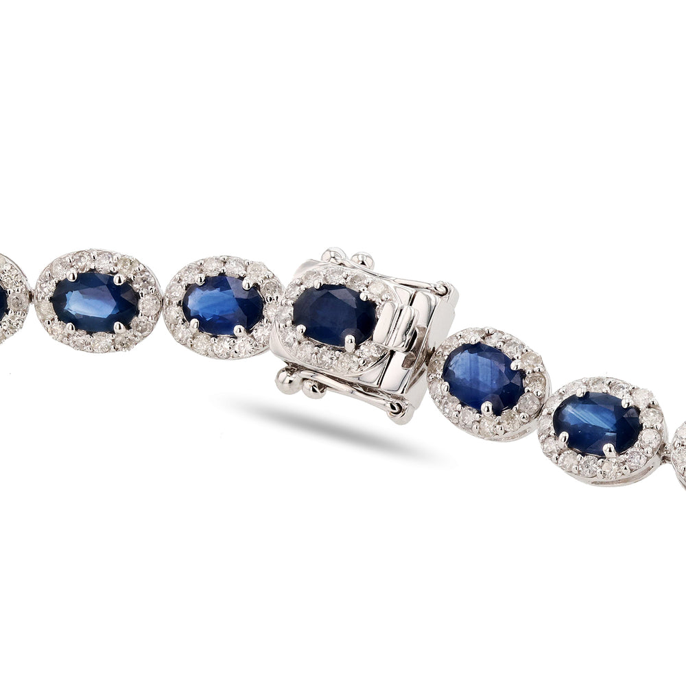 White Gold Sapphire & Diamond Necklace
