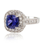 18K White Gold Tanzanite & Diamond Ring