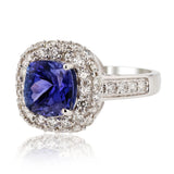 18K White Gold Tanzanite & Diamond Ring