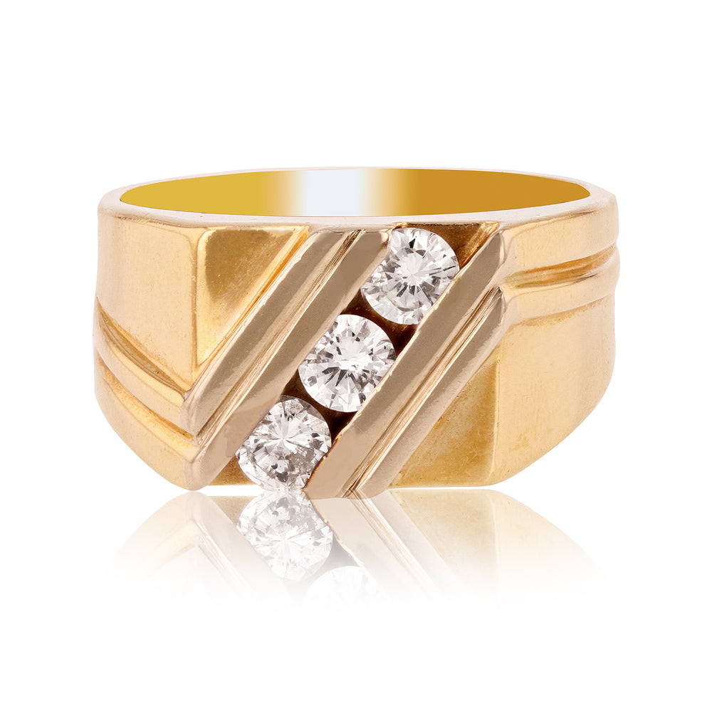 Diaginal Mens Diamond Ring
