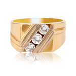 Diaginal Mens Diamond Ring