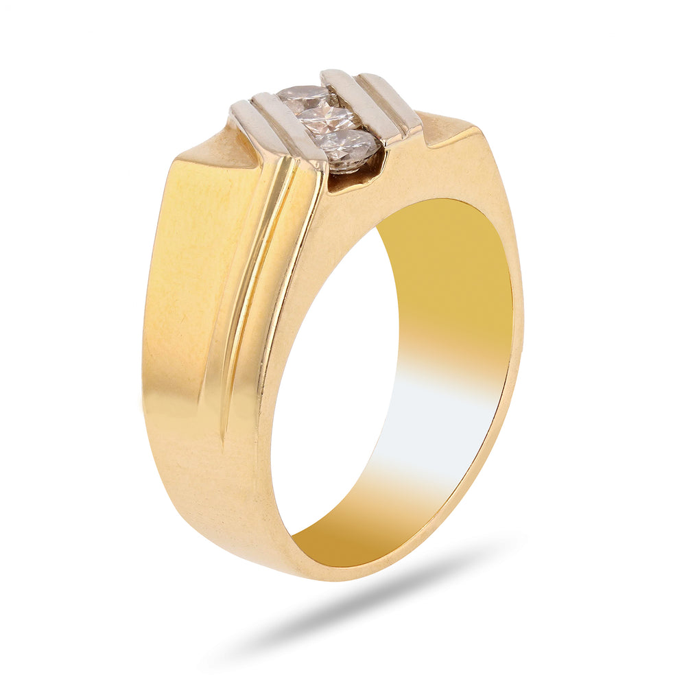 Diaginal Mens Diamond Ring