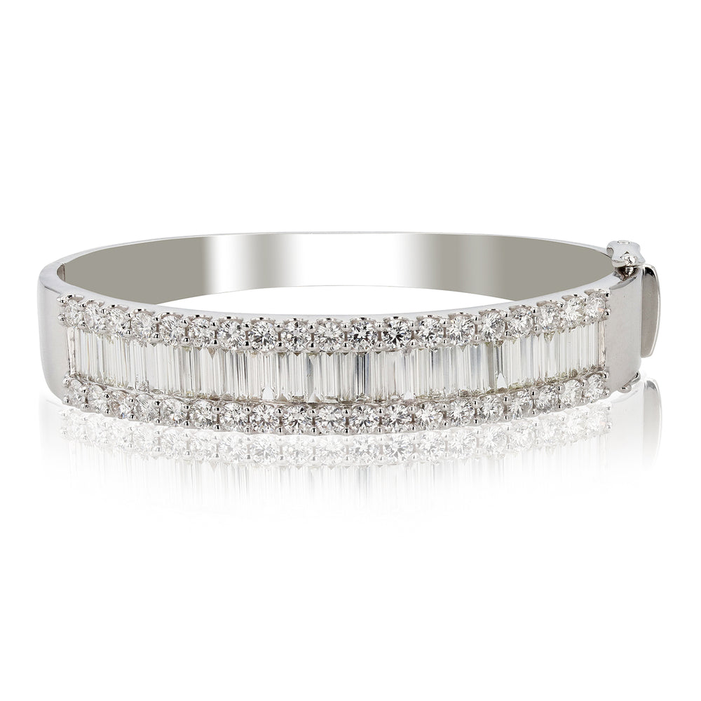 14K Gold Diamond Bangle Bracelet