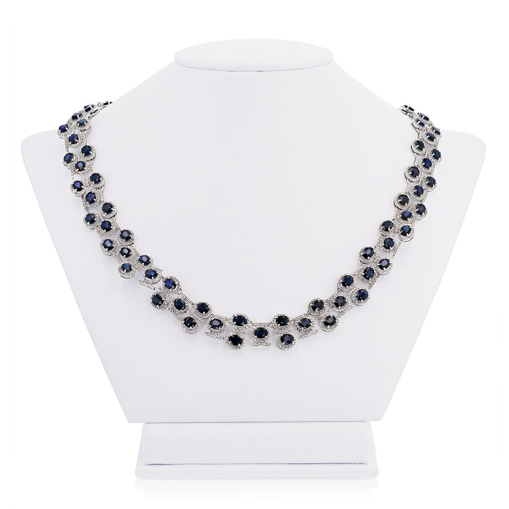 Ladies Sapphire and Diamond Necklace
