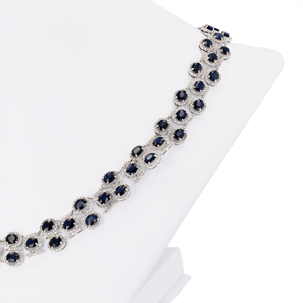 Ladies Sapphire and Diamond Necklace