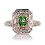 Elegant Natural Green Stone Diamond Ring