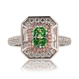 Elegant Natural Green Stone Diamond Ring