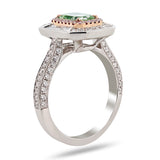 Elegant Natural Green Stone Diamond Ring