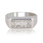 Tapered Block Mens Diamond Ring