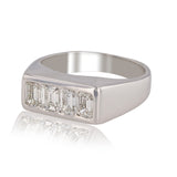Tapered Block Mens Diamond Ring
