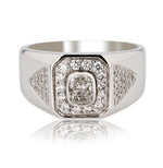 Tapered Block Mens Diamond Ring
